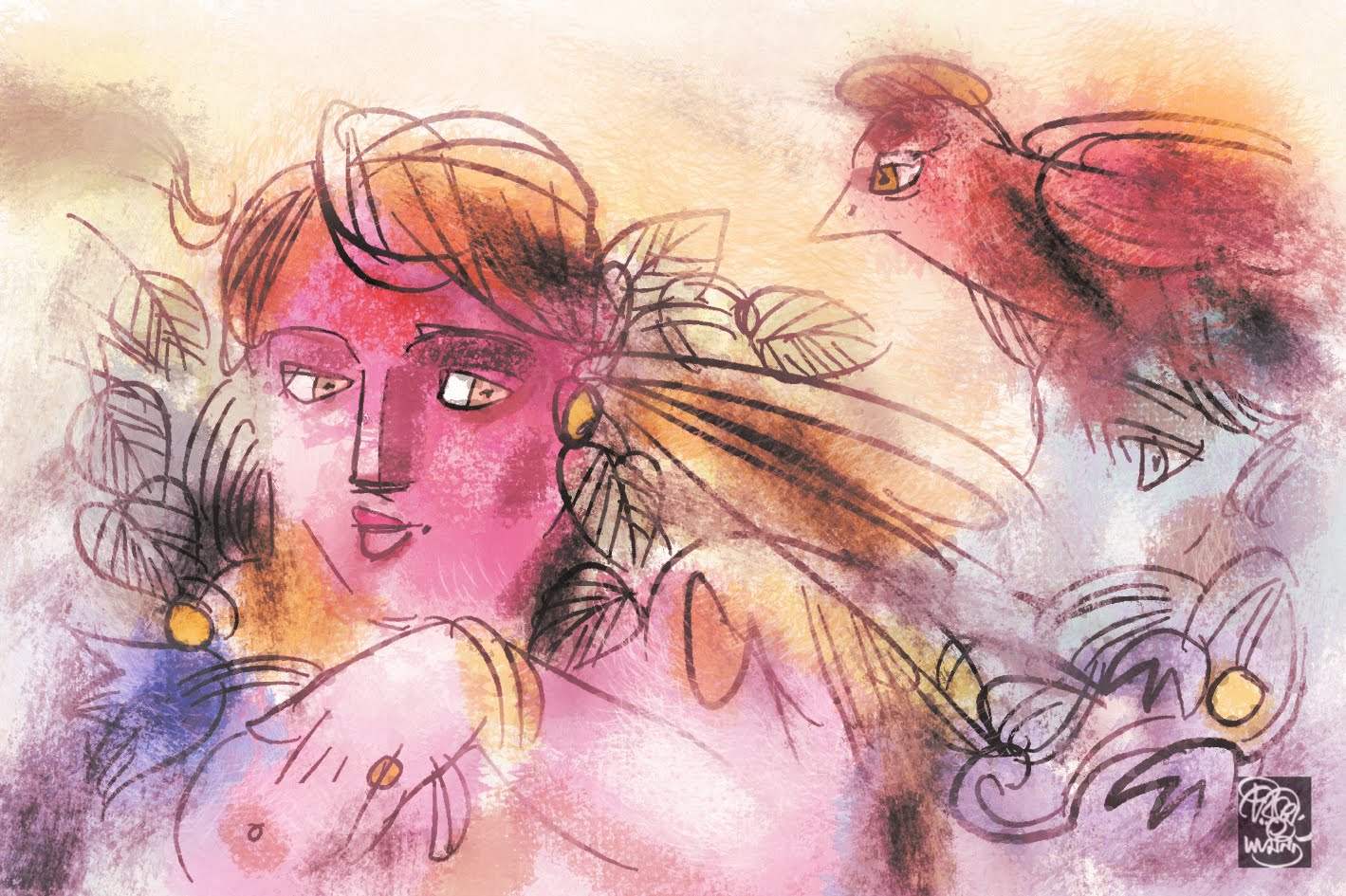 illustration for Srijato poetry by Chiranjit Samanta