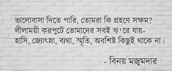 Bengali poem by Binay Majumdar
