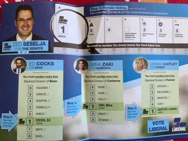 লেখায় উক্ত Zed -এর how to vote card