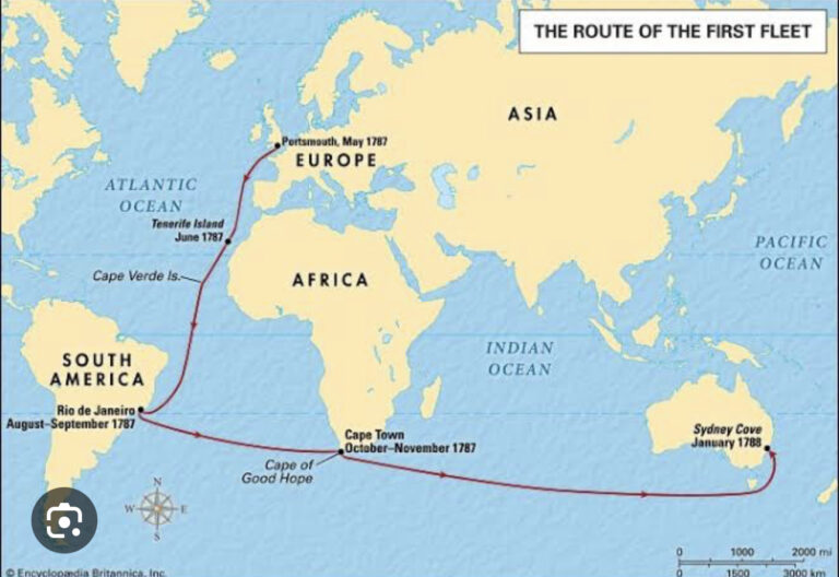 First Fleetএর যাত্রাপথ