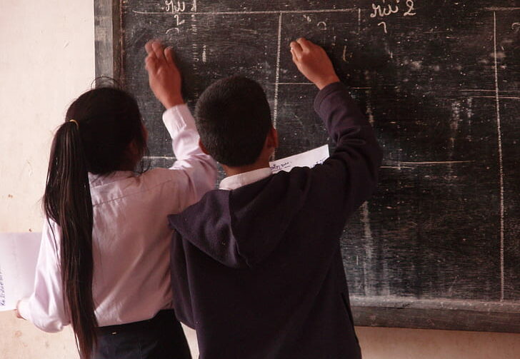 students on blackboard